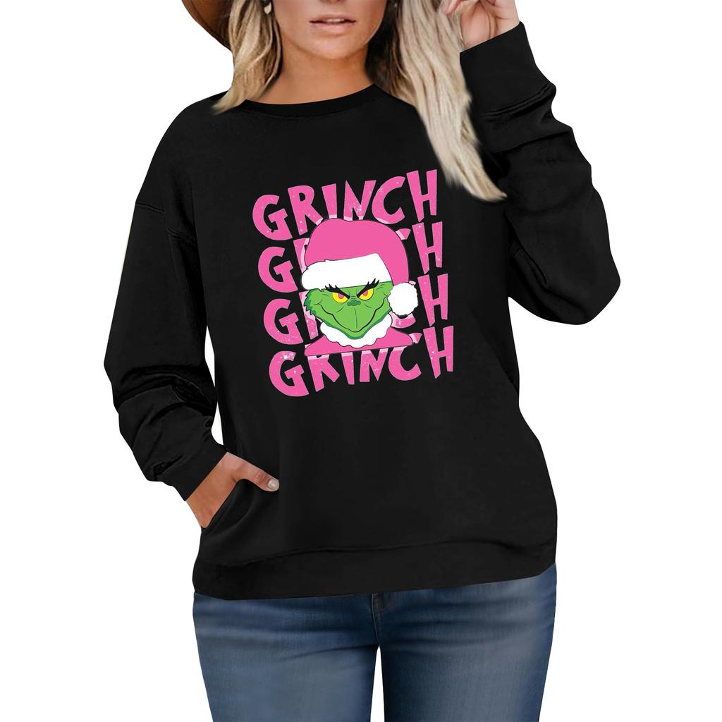 Women's Fashionable Casual Plus-Size Long Sleeve Pullover Printed Sweatshirt