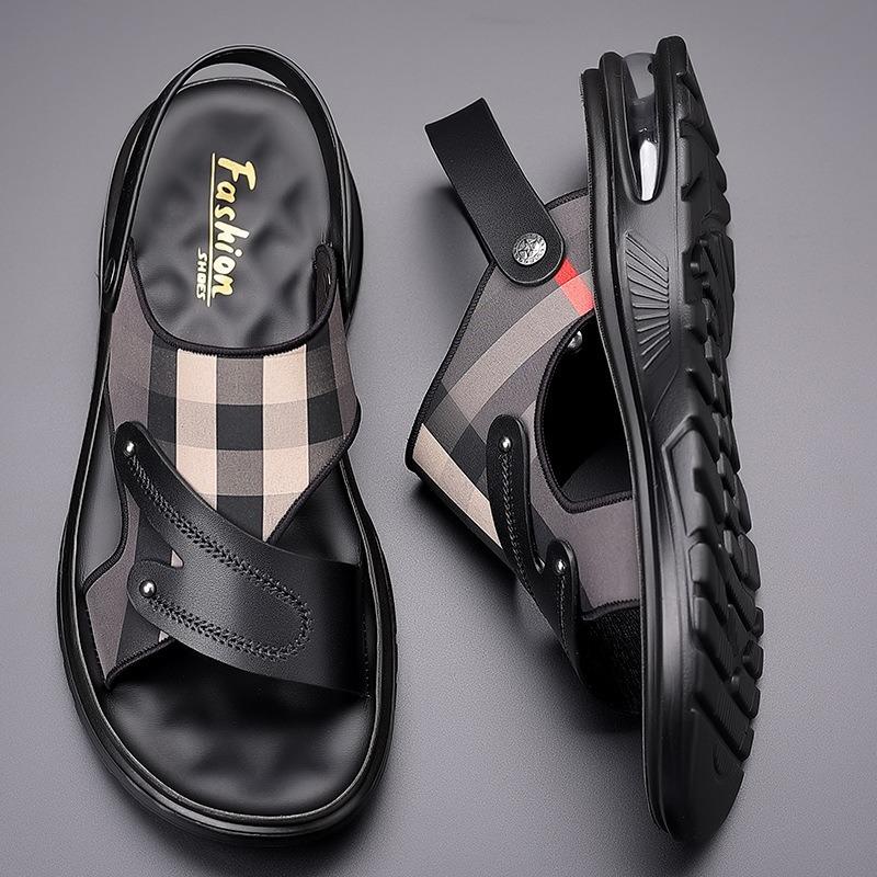 Men's Sandals Leather Casual Sandals Non Slip Beach Sandal Outdoor Platform Sandals for Men Summer New Slippers Sandalias Hombre