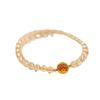 Citrine Natural Golden Rutilated Quartz Beaded Bracelet for Women, Alloy Jewelry