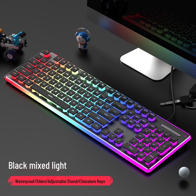 Silver Toughness L1 Wired Silent Keyboard & Waterproof Office Mouse Set