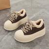 Sneakers Fleece dicke Sohle Erhöhung Board Schuhe Winter Warm Lässig Flauschige Schuhe Schwarze Baumwollschuhe