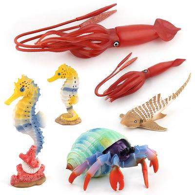 Versiune Colorată a Animalului de Simulare Viață Marină Model Animal Jucărie Calmar Crabul Pustnic Căluț de Mare Model Rechin Zebră