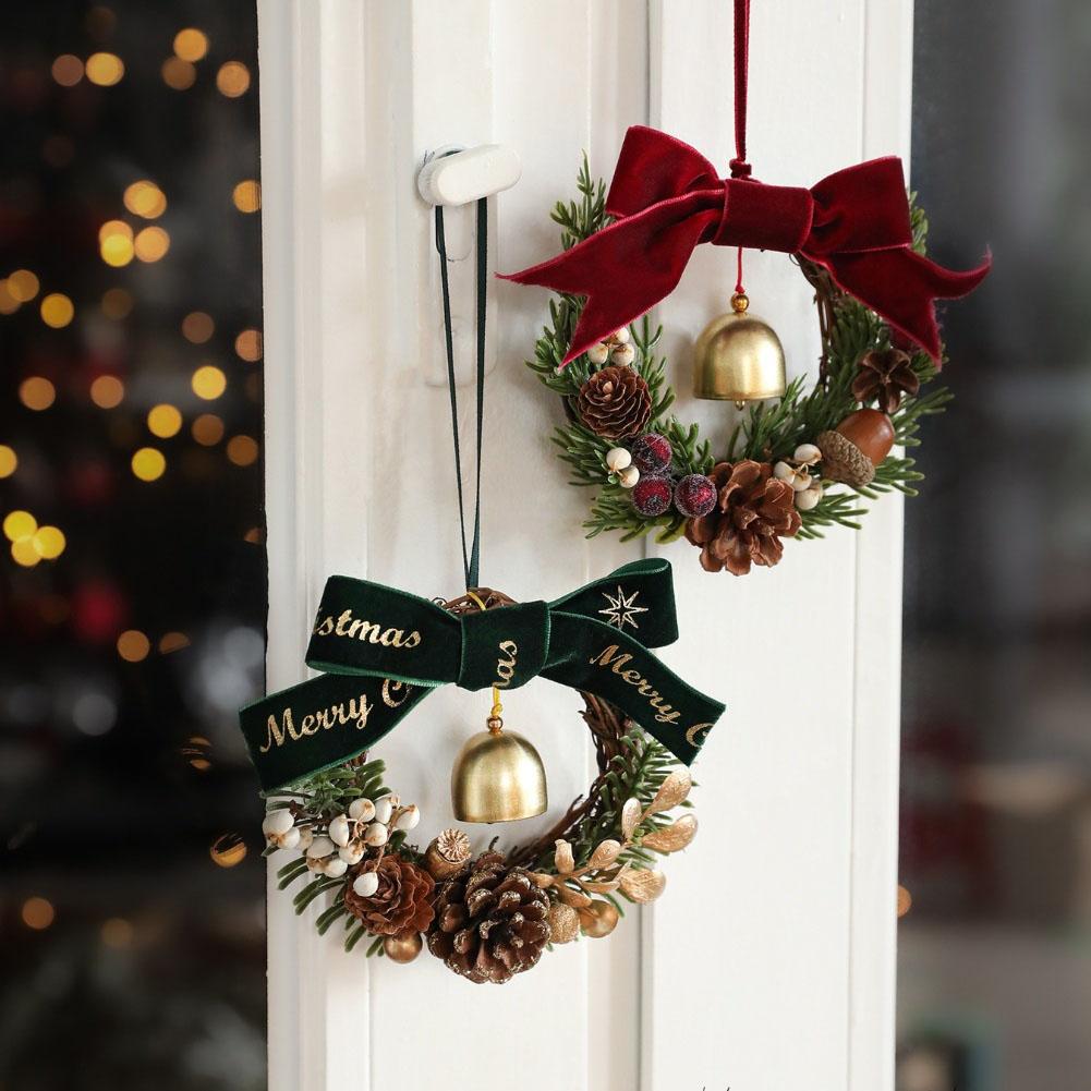 Holiday Door Decoration Christmas Door Hanger Holiday Season Charming Antique Finish Clear Harmonious Sounds Vintage Design