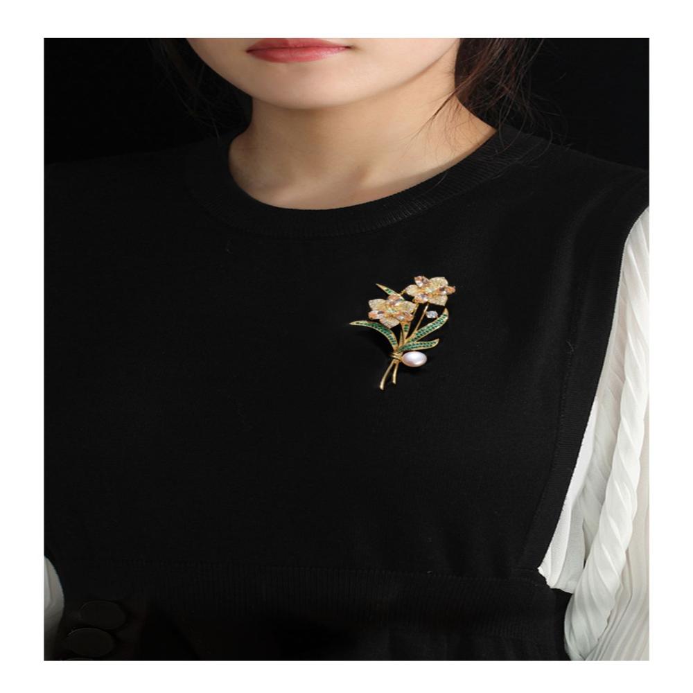 Multi-Layer Flower Brooch Anti-Exposure Women'S Fashion Brooch Modern Commute Brooch Stylish For Waist Cinching Office Gift