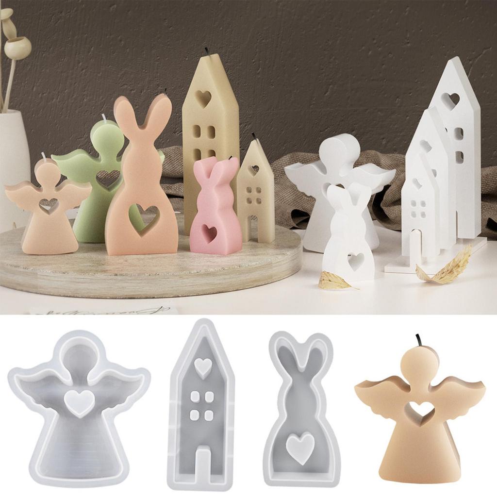 Crystal glue diy Epoxy resin three-dimensional ornaments easter stereo cute angel gypsum candle ornaments silicone mold