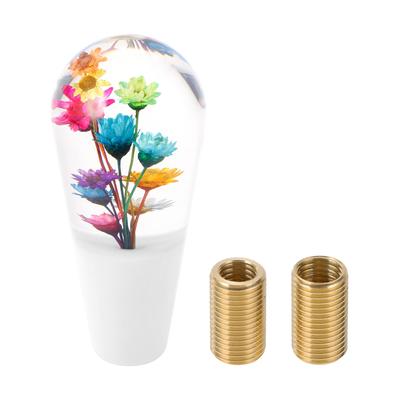 HOPESPANNER Blume Schaltknäufe Universelle Schaltknäufe Acryl Stiel Schalthebelknauf für