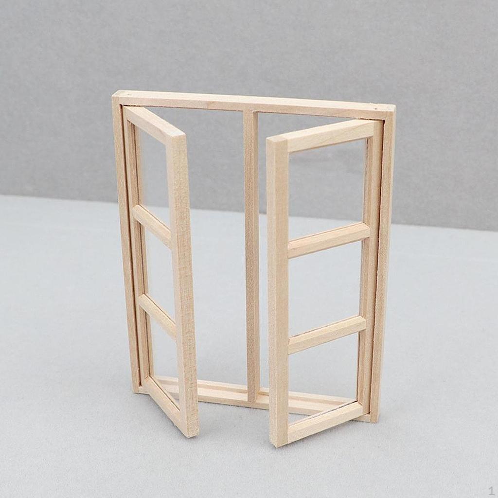 1/12 puppenhaus Fenster Möbel Mini DIY Fensterläden Miniaturen Holz für Schlafzimmer