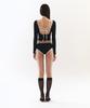 VINAJ One-Sided Ribbon Line Low Bikini Panties (Black)