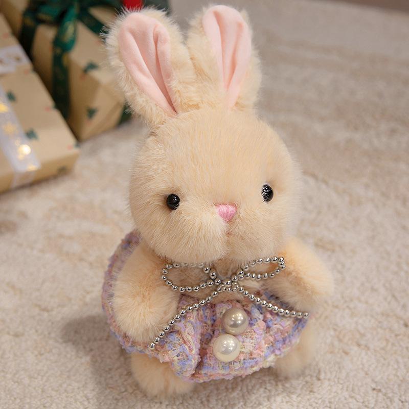 Cute Sitting Position Little Rabbit Plush Toy Floral Skirt Rabbit Doll Grab Machine Doll Girl Birthday Gift