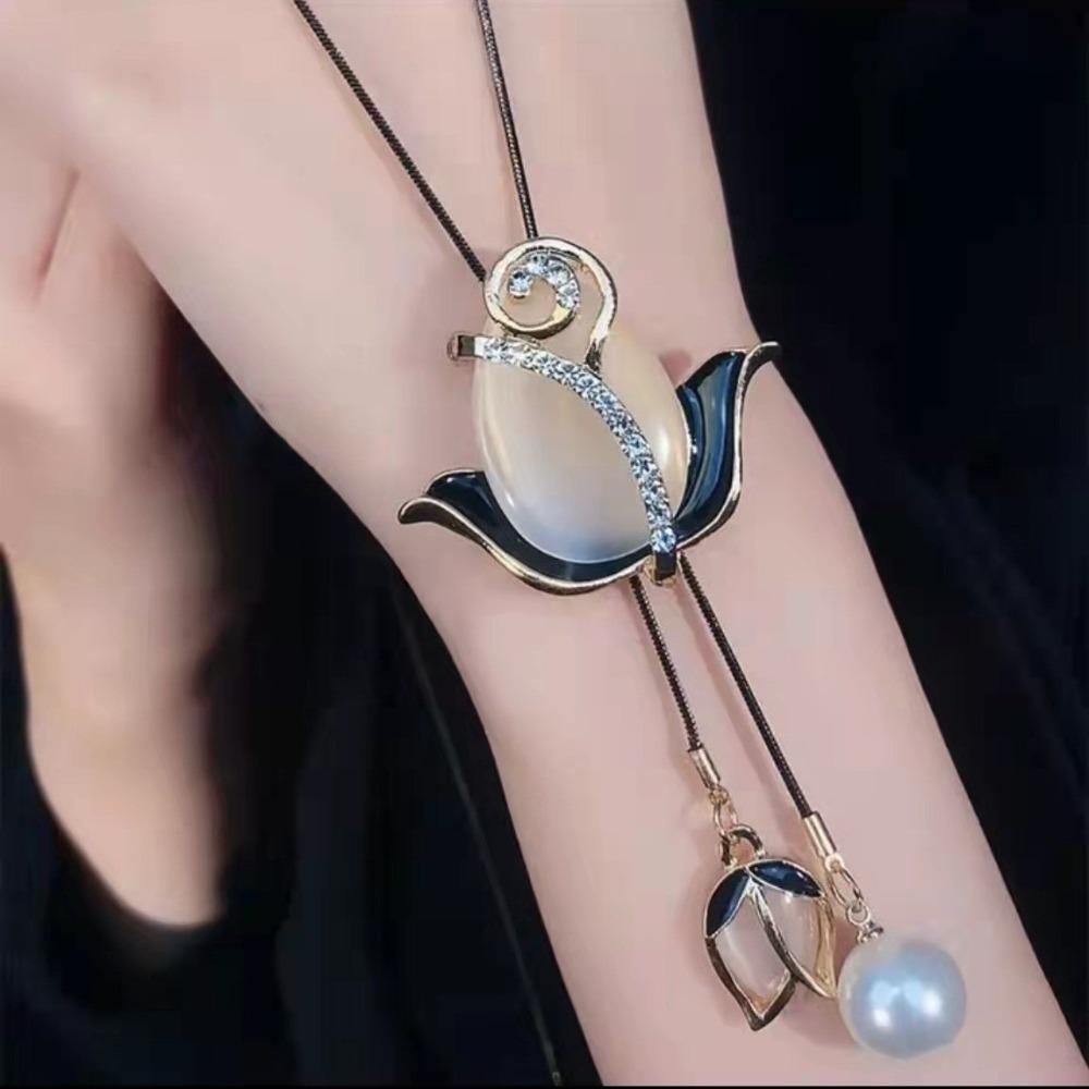 Sweater Chain Long Necklace Light Luxury High Sense Versatile Fringed Jewelry Accessories Pendant