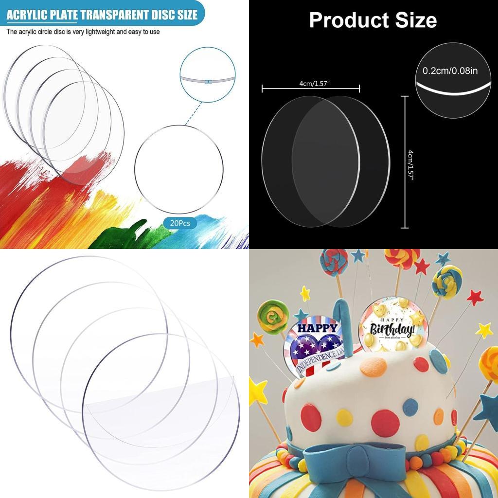 

Clear Acrylic Round Discs 100pcs/set Handmade Pendant Charm Ornament X3UC CN