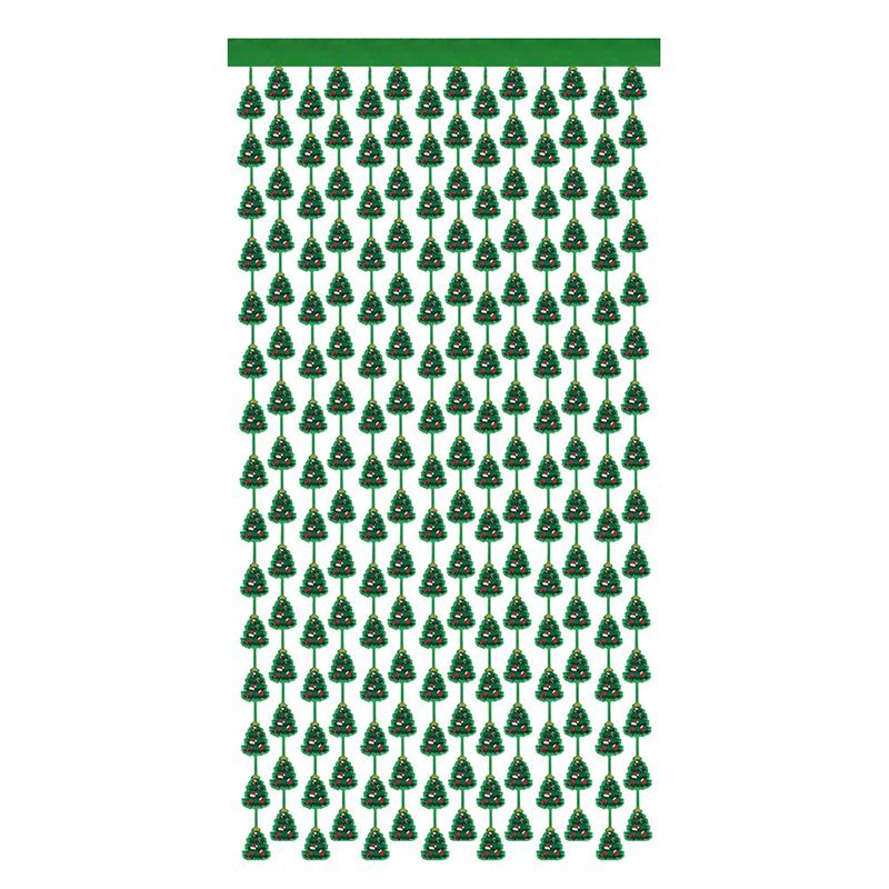 WTEMPO Christmas Snowman Santa Claus Christmas Tree Pattern Tassel Curtains Christmas Party Background Decor Props Christmas Festival Party Banners
