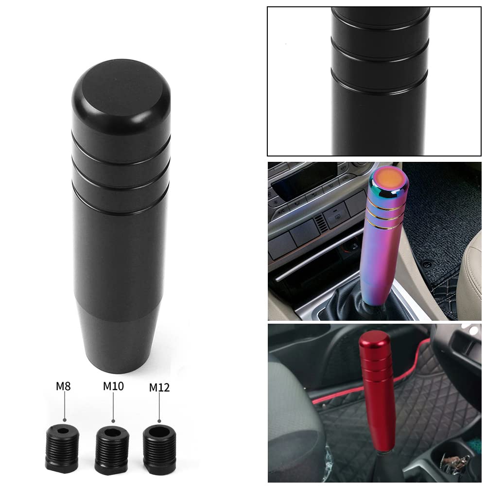 ZS Shift Knob Extension Simple Aluminum Alloy with 3 Adapters for MT Cars, AT
