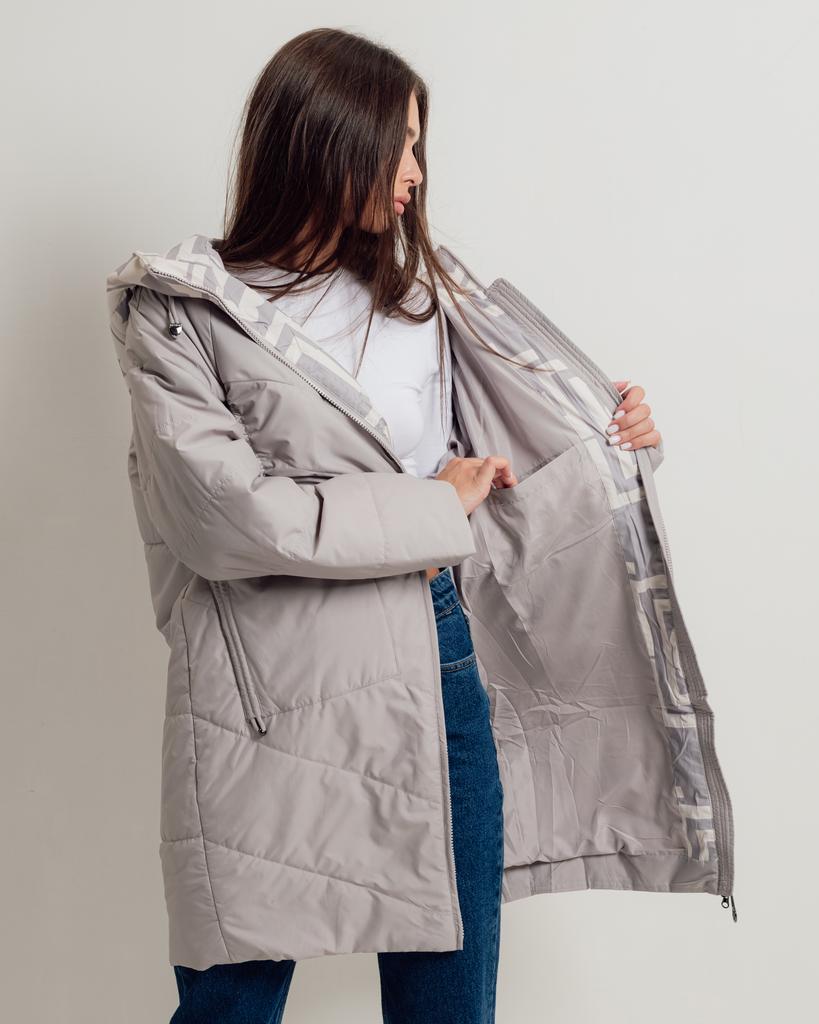 Jacket Long Demisezonnaya Jc.Rosy Pink 2926 50 Light Gray