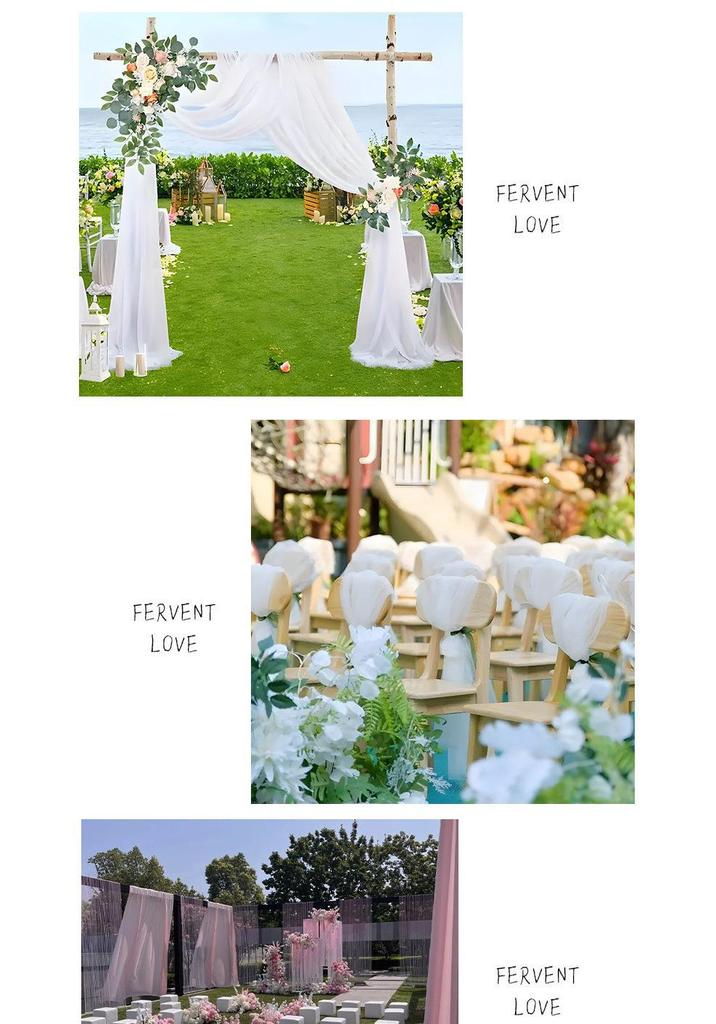 White Tulle Gauze Curtain for DIY Wedding & Outdoor Party Decoration