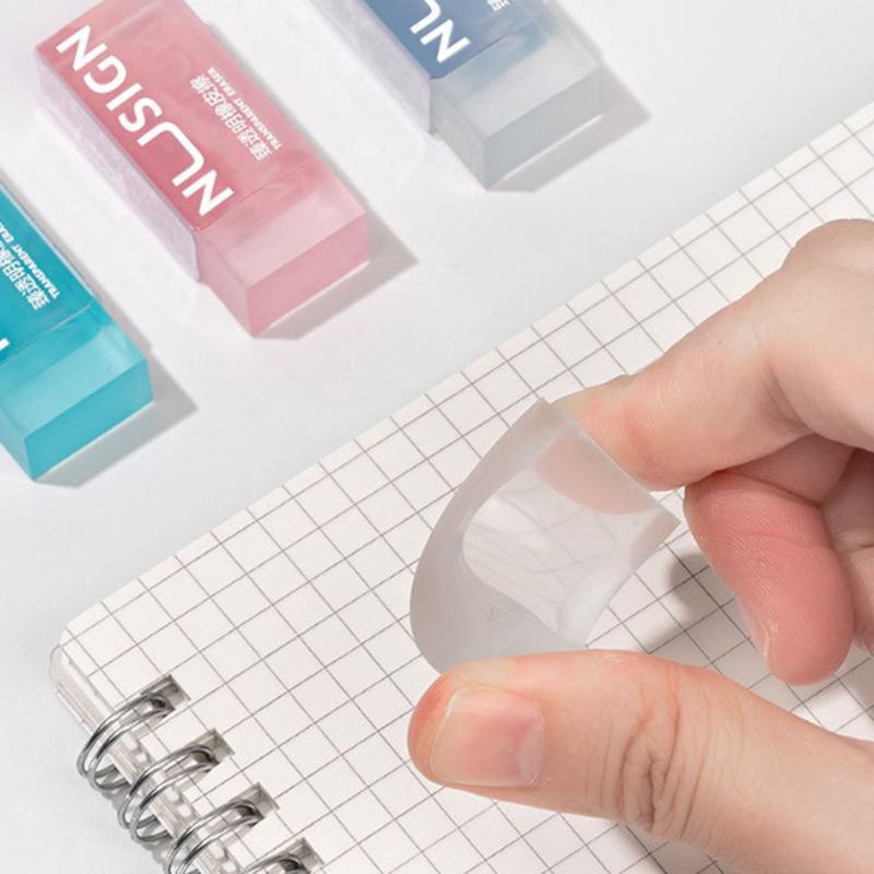 Cute Soft Erasers Transparent Eraser Ins Simplicity Solid Color Eraser Wipe Clean Eraser Lovely Student Stationery Supplies