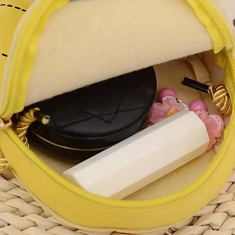 Cute Pineapple-Shaped Mini Shoulder Bag Fashionable Faux Leather Crossbody with Zipper Closure, Trendy Cartoon Design Small Crossbody Bag