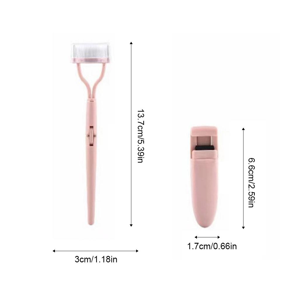 2 Pieces Eyelash Curlers Brush Tint Kit Tool Eye-lash Foldable Heated Lashs Steal Curler in Suction Card Packing for Adults