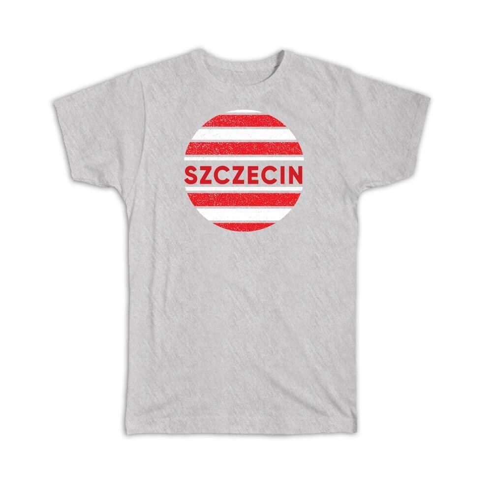 Gift T-Shirt : Szczecin Poland Polish Distressed Retro Expat Vintage Flag 4XL