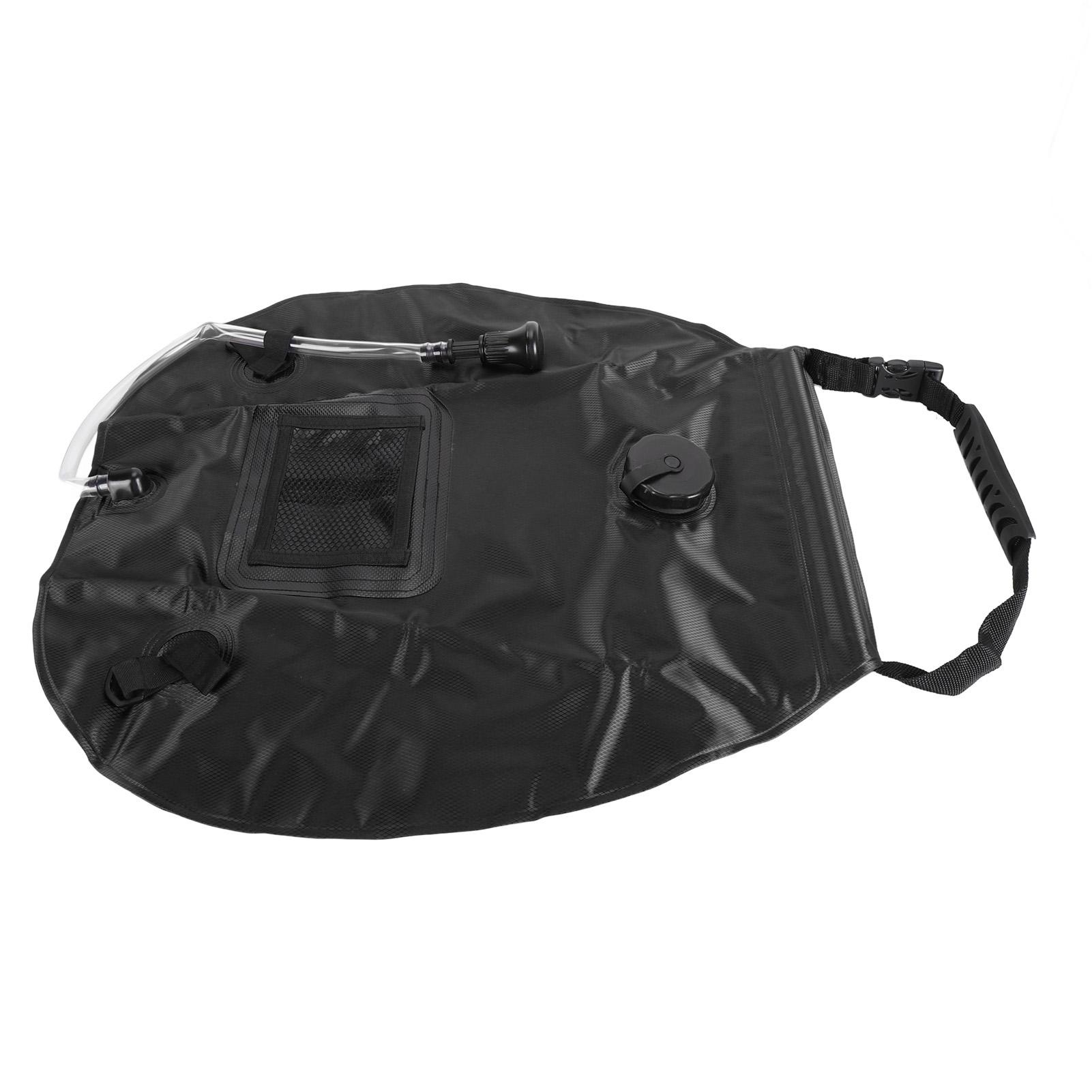 20L Solar Shower Bag with Handle Solar Heating Portable Shower Bag with Back Thermometer for Outdoor Camping Hiking Beach