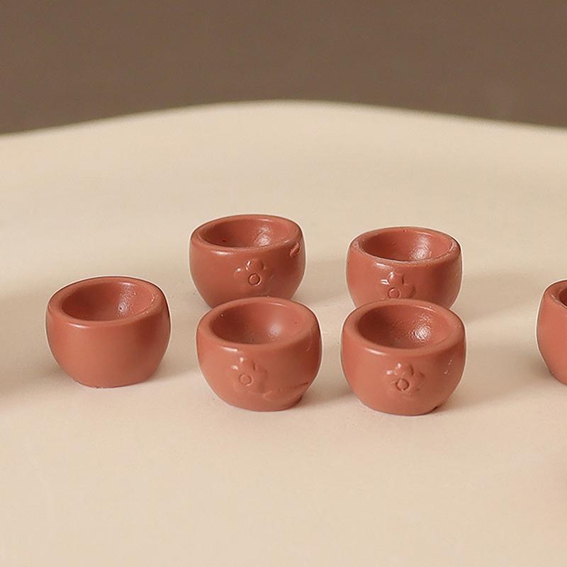 5Pcs/Set 1/12 Dollhouse Simulated Teapot With Cups Set Dollhouse Miniature Kitchen Decoration Dolls House Accessories