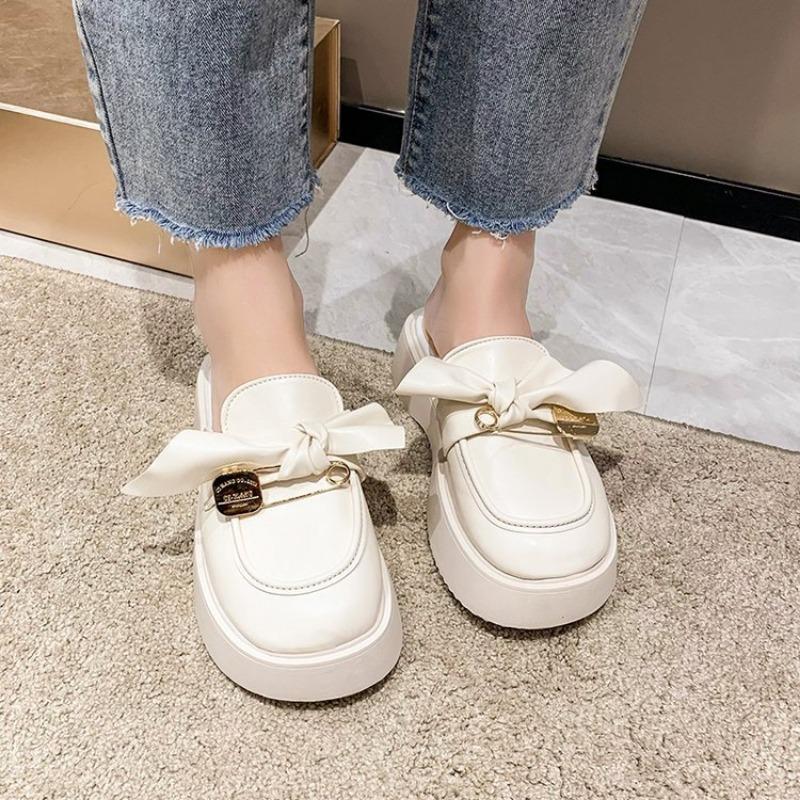 

Slippers women wear spring new muffin platform women s shoes fashionable and easy to match retro niche bag head half slippers women 40