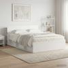 Headboard Cabinet with Storage High Gloss White Engineered Wood
