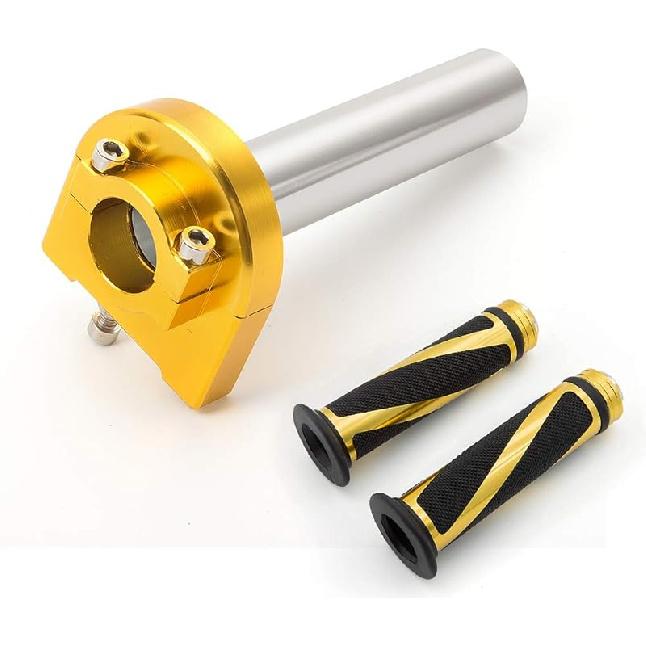 

Krace Мотоциклетные 7/8 Ручки руля с анодированной ЧПУ трубкой дроссельной заслонки быстрого поворота, моторизованное управление рычагами, подходят для большинства скутеров, спортбайков, квадроциклов жёлтый