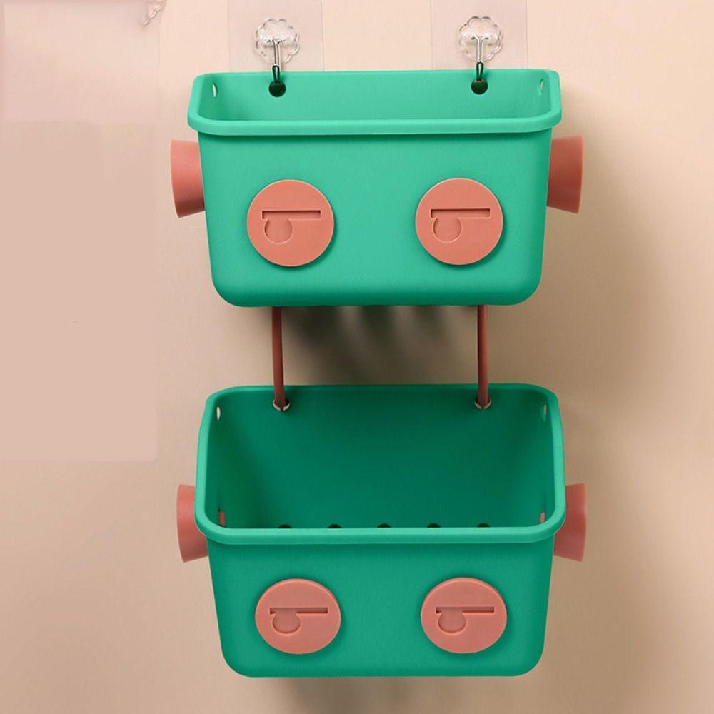 Wall-mounted Bathroom Storage Rack Traceless Snack Storage Basket Bathroom Hanging Basket  Home Use
