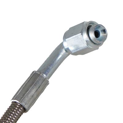 Braided Steel PTFE Inner Core Turbo Oil Feed Line 36", -4AN AN4 with 90 Degree Female