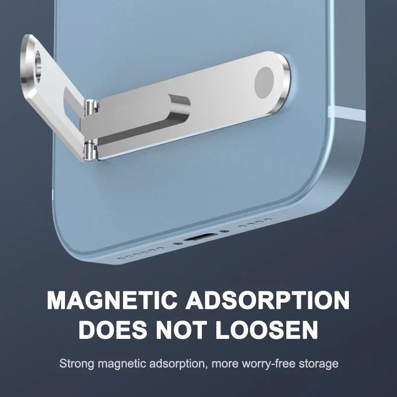 Suporte de telefone ultrafino mini suporte de mesa preguiçoso suporte giratório dobrável invisível liga de alumínio suporte portátil para iPhone 14