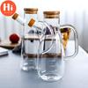 Hi Transparent Oil Bottle with Handle and Scale Heat-resistant Kitchen Tools Soy Sauce Vinegar Container