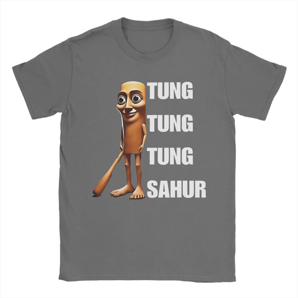 

Men s T-Shirt Tung Tung Tung Sahur Unique Pure Cotton T Shirt Short Sleeve Italian Brainrot T Shirt Round Collar Clothes 3XL
