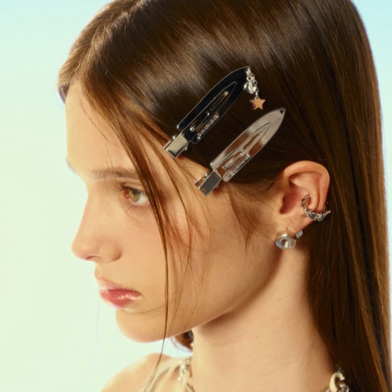 SENTIMENTS NO.512 [BLACK] SURFBOARD STAR HAIR PIN 2set