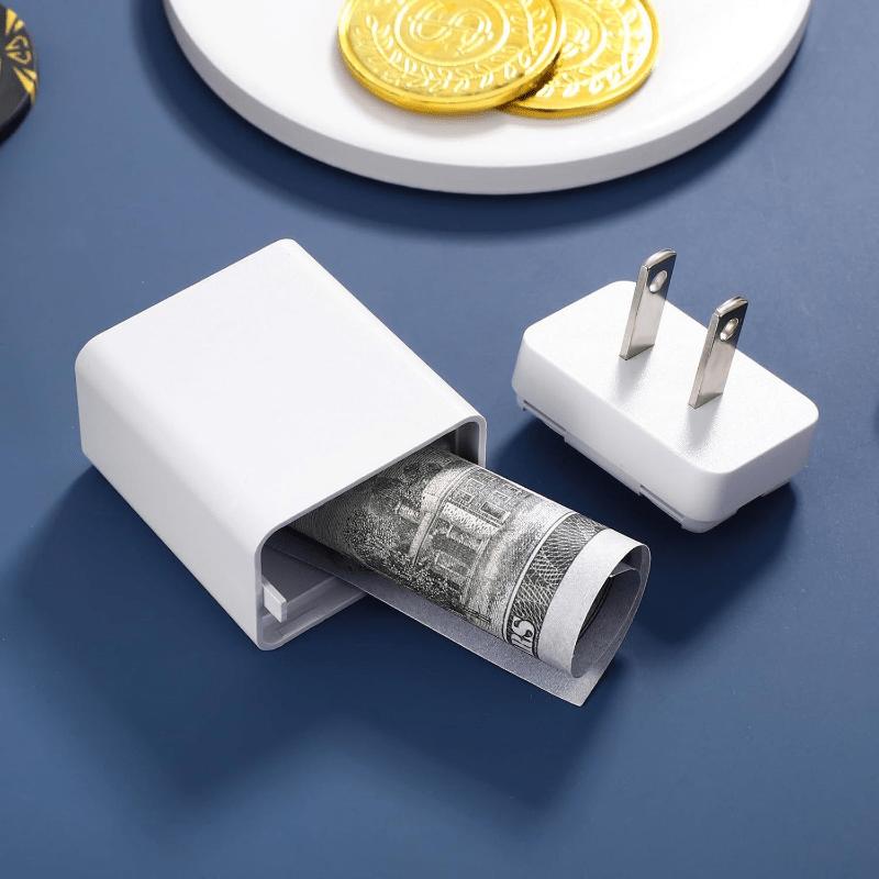 1pc Multipurpose Square Plastic Safe Box with Realistic Charger Plug Design, Portable Travel Storage for Cash and Medicine