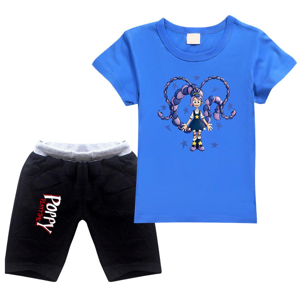 4140  Kids Girls Lily Lovebraids Printed Round Neck Short Sleeves Top Shorts Tracksuit Sets