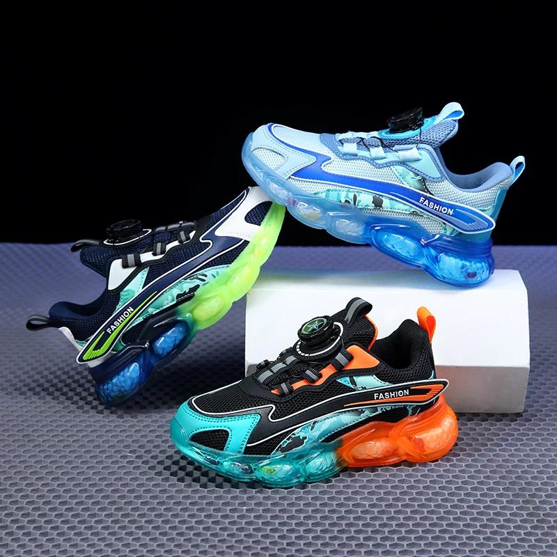 New Summer Children Sneakers Breathable 5-16Years Boys' Running Shoes New Swivel Buckle Kids Sport Shoes Outdoor Casual Trainers