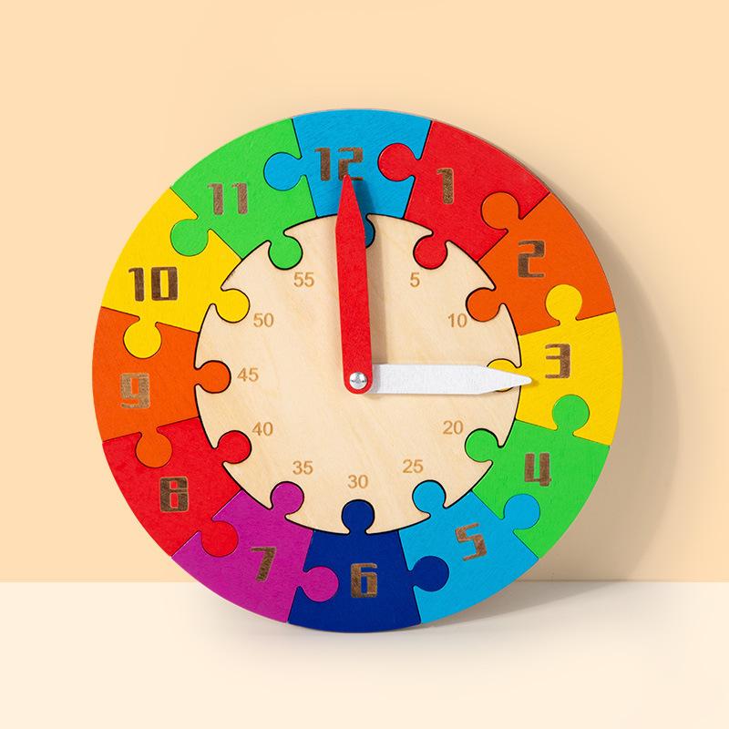 Children's Wooden Educational Clock Puzzle for Early Learning