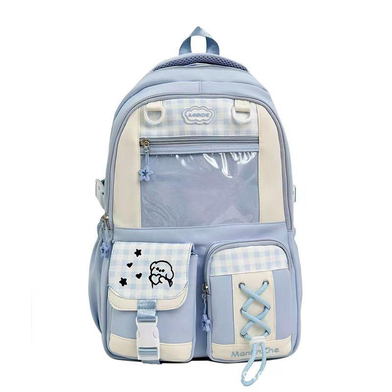 Schoolbag new cute cartoon ins style school bag girls college style backpack junior high school students lightweight large capacity backpack