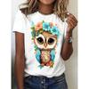 Girls Golden Owl 3d Print Tshirt Women Fashion T-shirt Oversized Graphic T Shirt Casual Harajuku Tops Tees Animal Camisetas