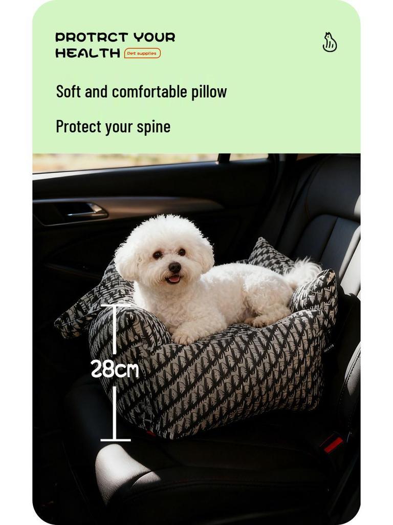 Cama de Viagem Semi-Fechada Lavável para Cães e Gatos com Cordão de Segurança