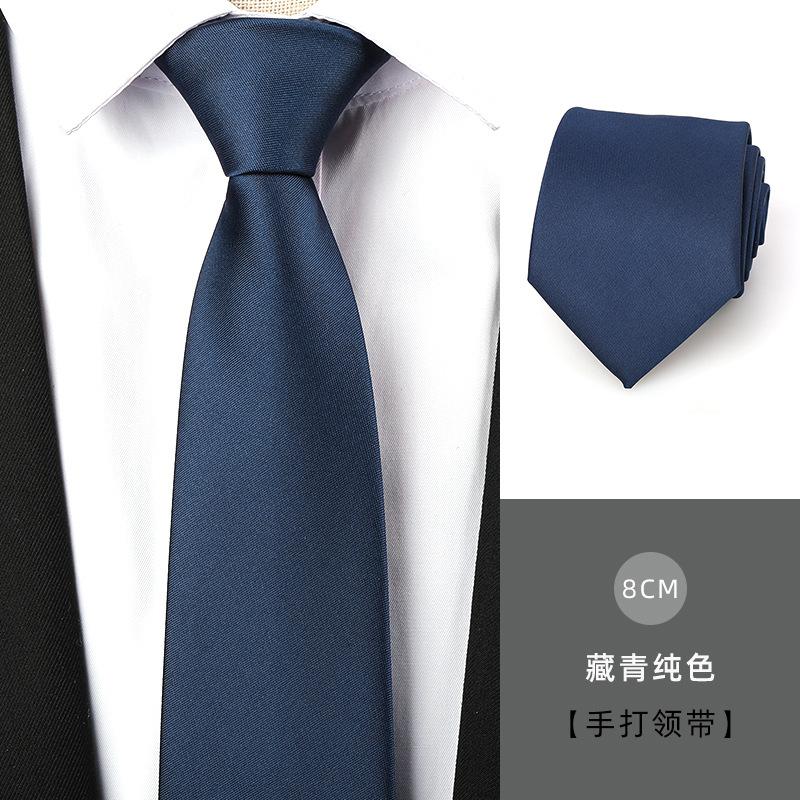 Tie Men'S Dress Business Handsome Blue Strip Zipper Professional Wedding Groom Korean Version Zipper Hand Tie