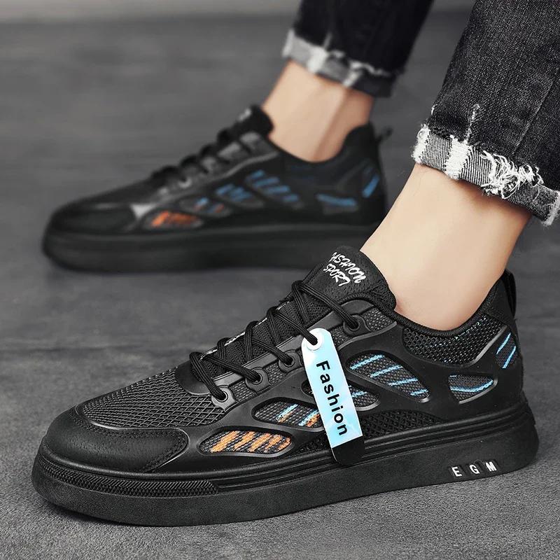 Fashion 2024 Men Shoes Casual Mens Sneakers Mesh Breathable Outdoor Walking Tennis Fashion Designer Luxury Sneakers Mens Summer Flats