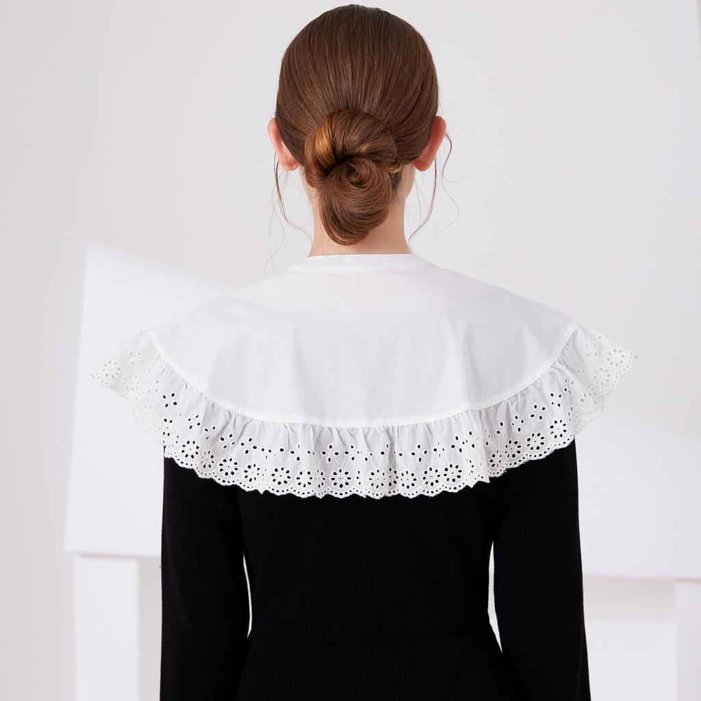 Elegant Shirt Detachable Collar for Womens Fake Collar Shawl Shoulder Wraps False Collar Female Lace Up Small Cape Shawl