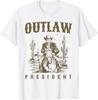Outlaw President Trump Cowboy Trump 2024 Convicted Felon Unisex T-Shirt Unisex T-Shirt - Men's Summer Cotton Graphic Tee