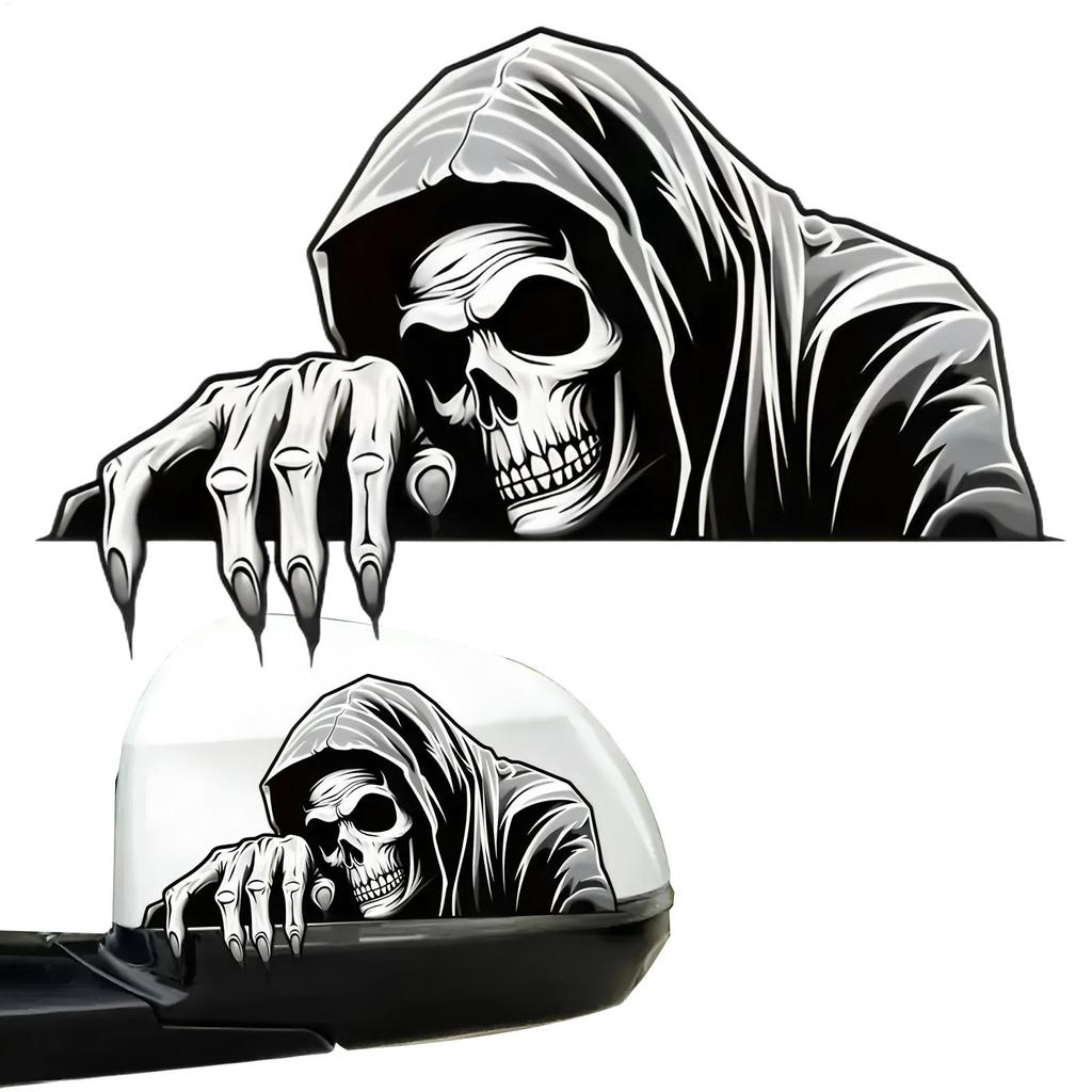 12.7cm Halloween Skeleton Guard Car Stickers Horror Skeleton Sticker Exterior Parts Motorcycle Stickers On Car Accessories