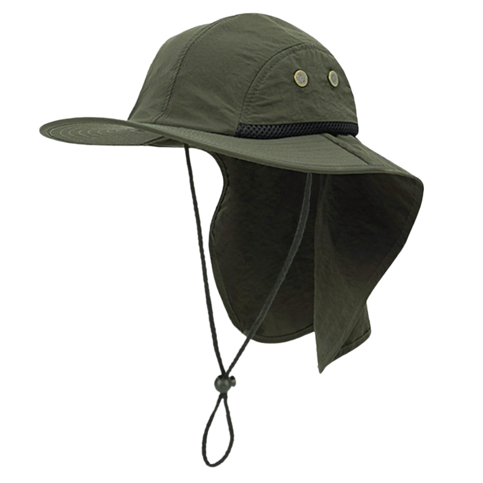 

панама на шею защита от УФ-излучения солнечных ожогов горная с подбородочным шнурком широкая от жары похудение тепловой удар зеленый [FARFADET] Шляпа с широкими полями, шляпа, накидка, солнцезащитный козырек, защита, зелёный