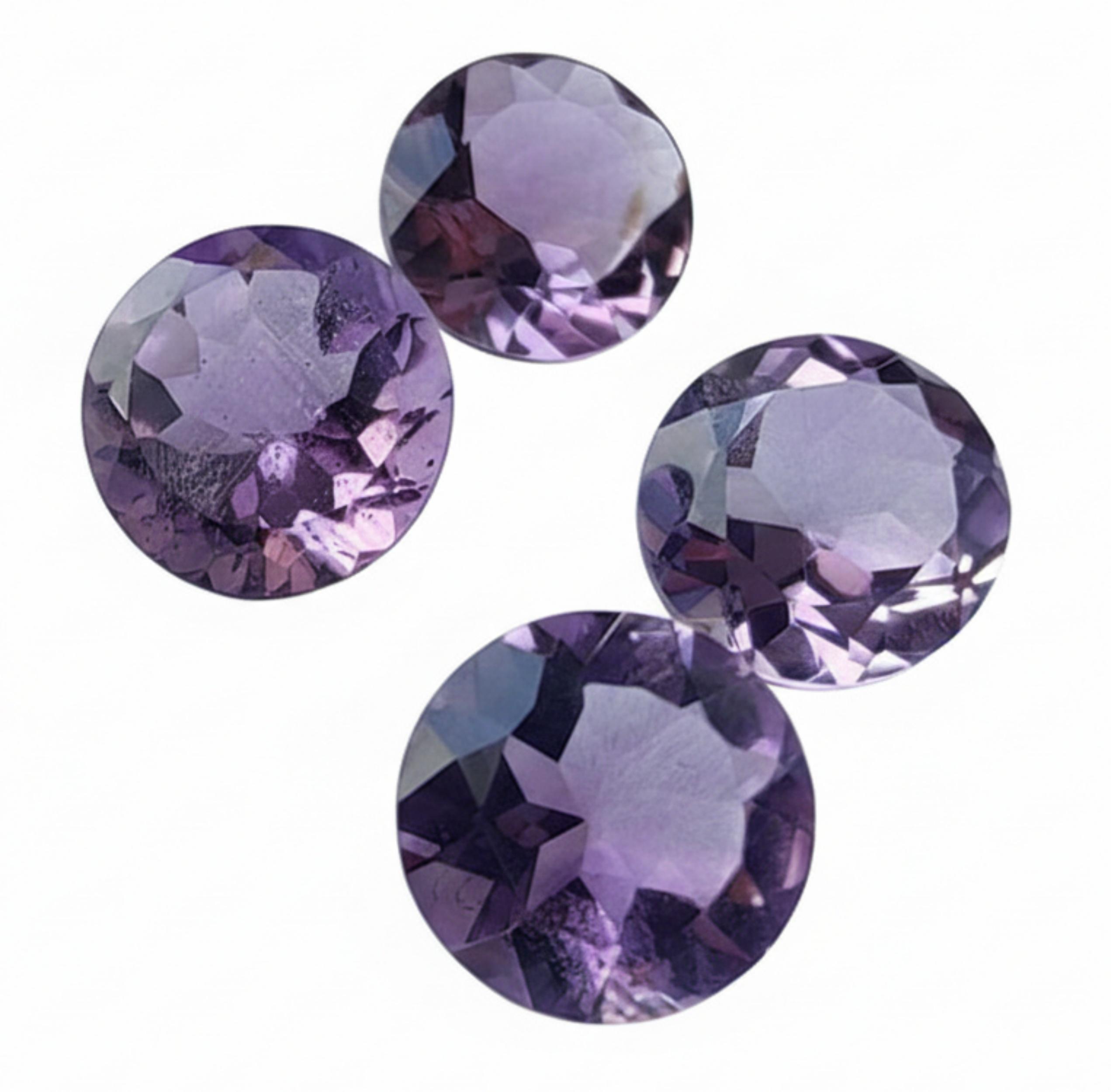 

Натуральний фіолетовий аметист круглий огранований розсипний дорогоцінний камінь лот для ювелірних виробів - клас AAA 5mm фіолетовий