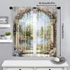 2 Pcs Flower bouquet arch print curtains,suitable for bedroom,living room kitchen decoration,home decoration,window decoration