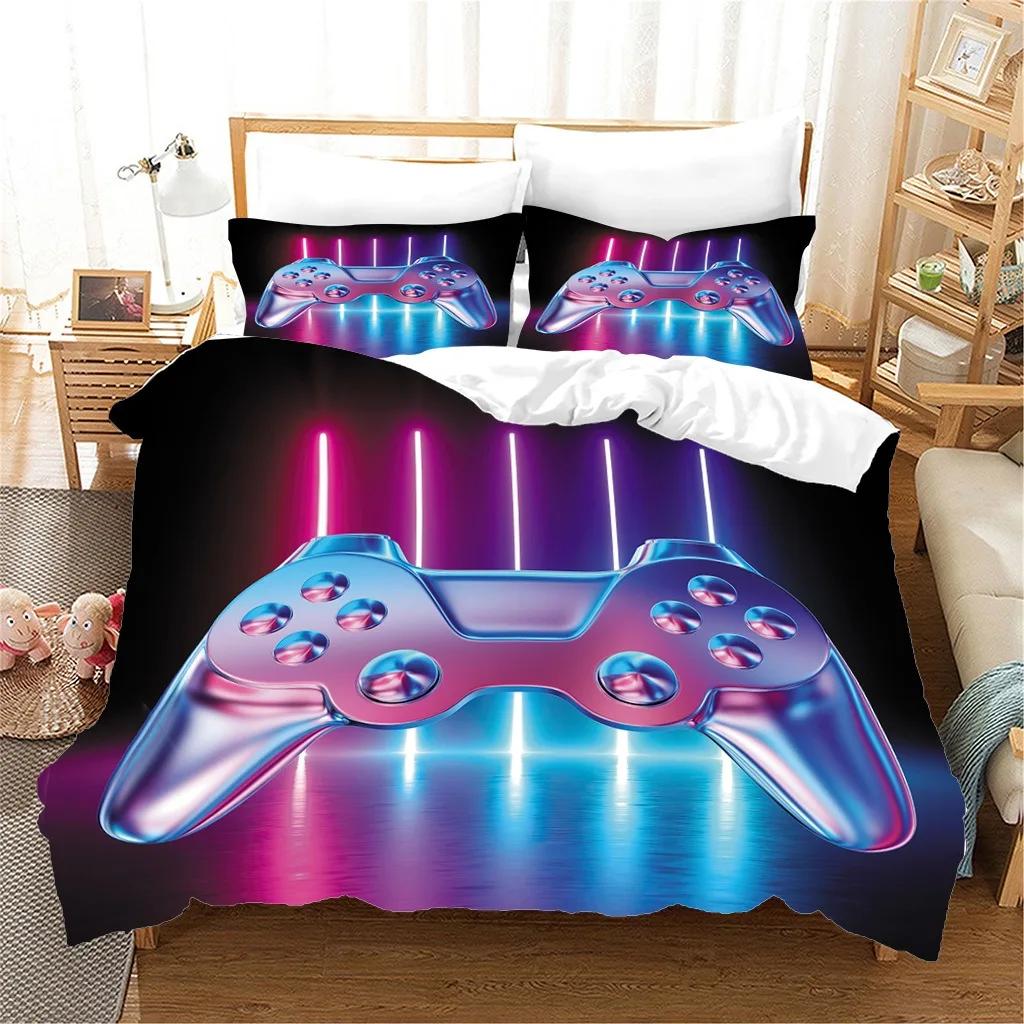 Comforter Play Games Beddings Sets White 3D Print Quee Video Games For Boy Double Bed Set Comforter For Teen Man